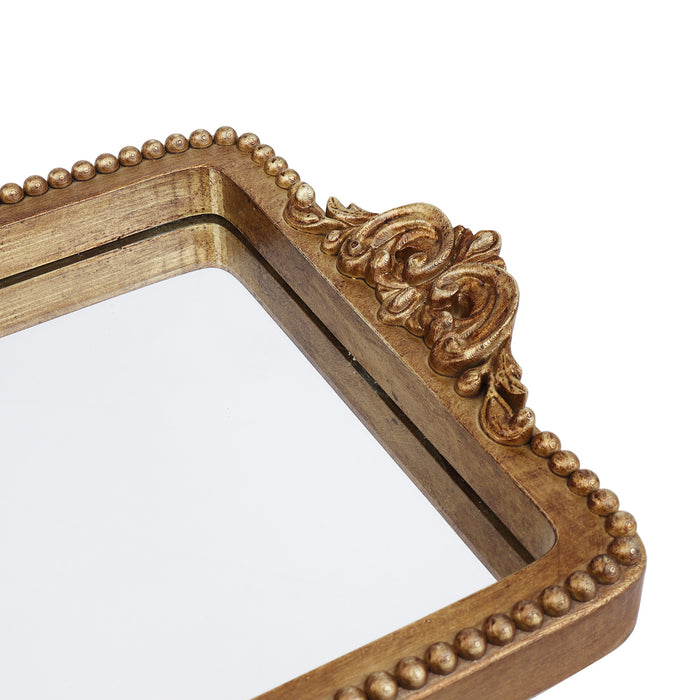 Vintage Decorative Mirror Gold Vanity & Dresser Tray