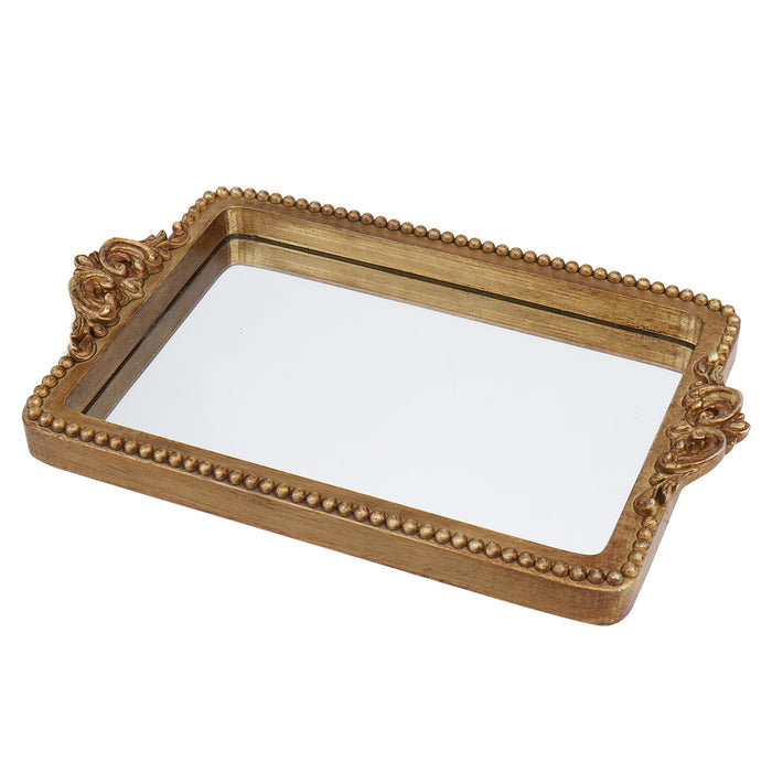 Vintage Decorative Mirror Gold Vanity & Dresser Tray