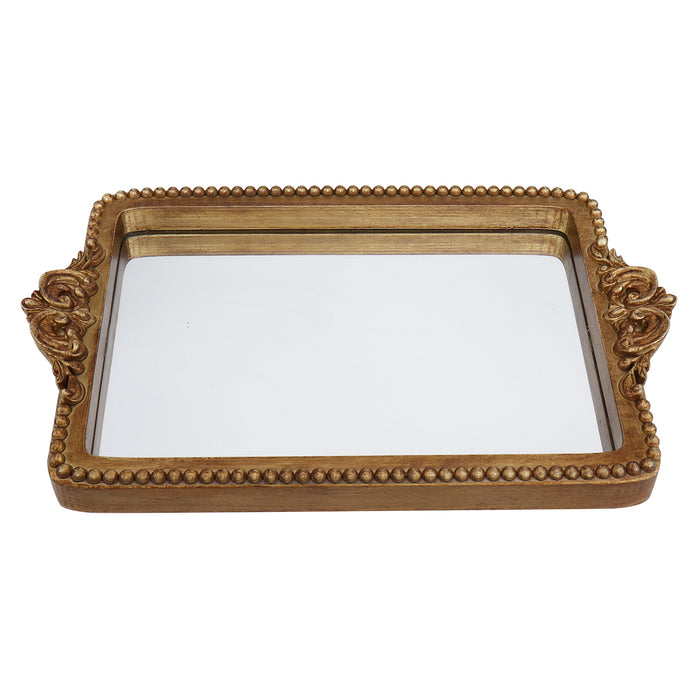 Vintage Decorative Mirror Gold Vanity & Dresser Tray