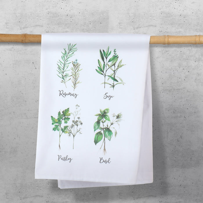 Herb Plant Collection - Kitchen Towel - Basil, Rosemary, Parsley, Sage