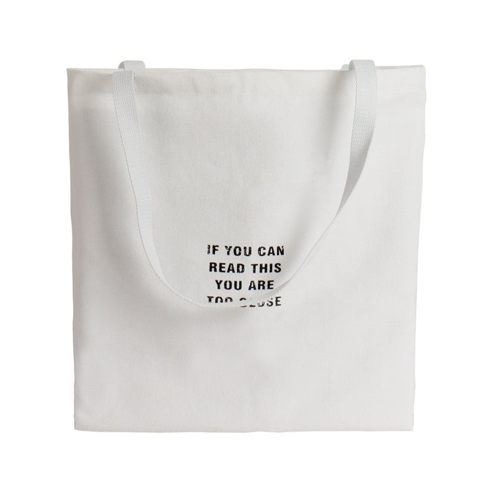 Reusable Eco-Friendly Grocery Tote Bag "If You Can Read This You Are Too Close"