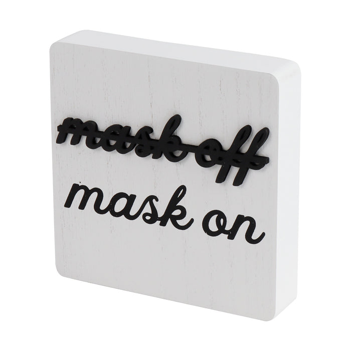 Novelty Office Pandemic "Mask On Mask Off " Box Sign