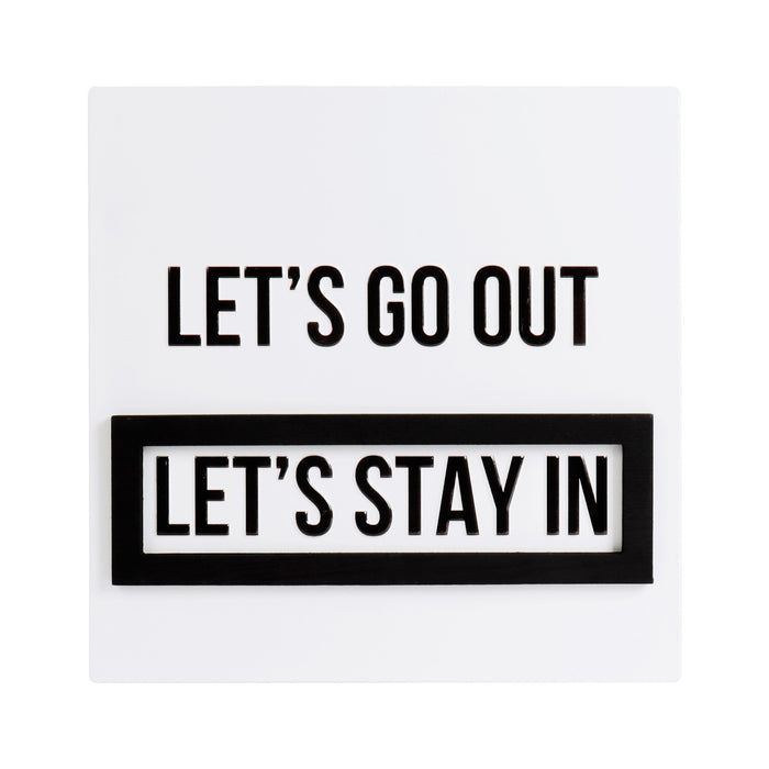 Fun Magnetic "Let’s Go Out" "Let’s Stay In" Convertible Movable Sign