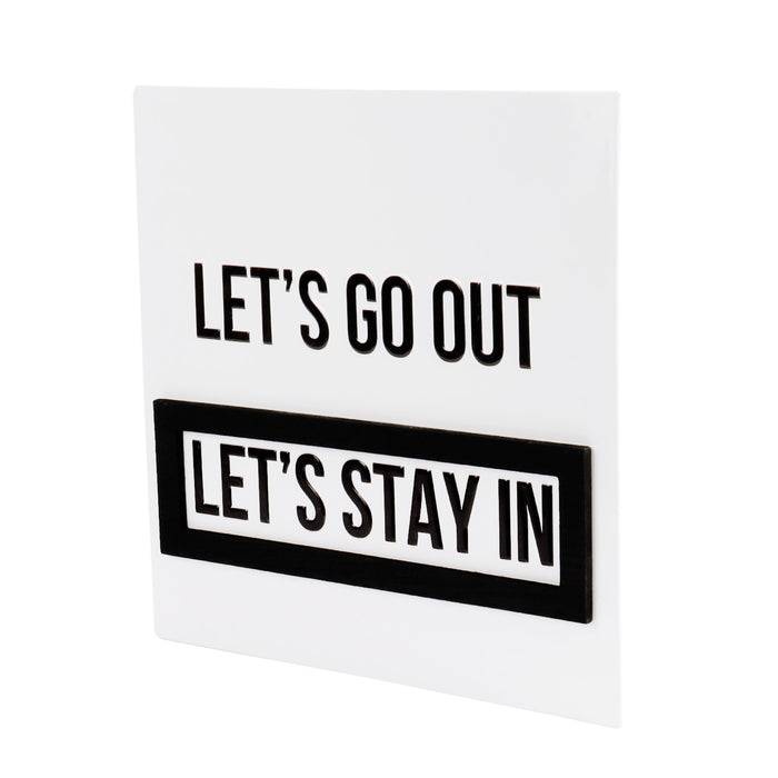 Fun Magnetic "Let’s Go Out" "Let’s Stay In" Convertible Movable Sign