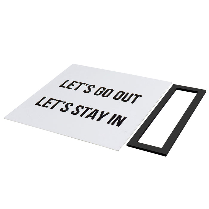 Fun Magnetic "Let’s Go Out" "Let’s Stay In" Convertible Movable Sign