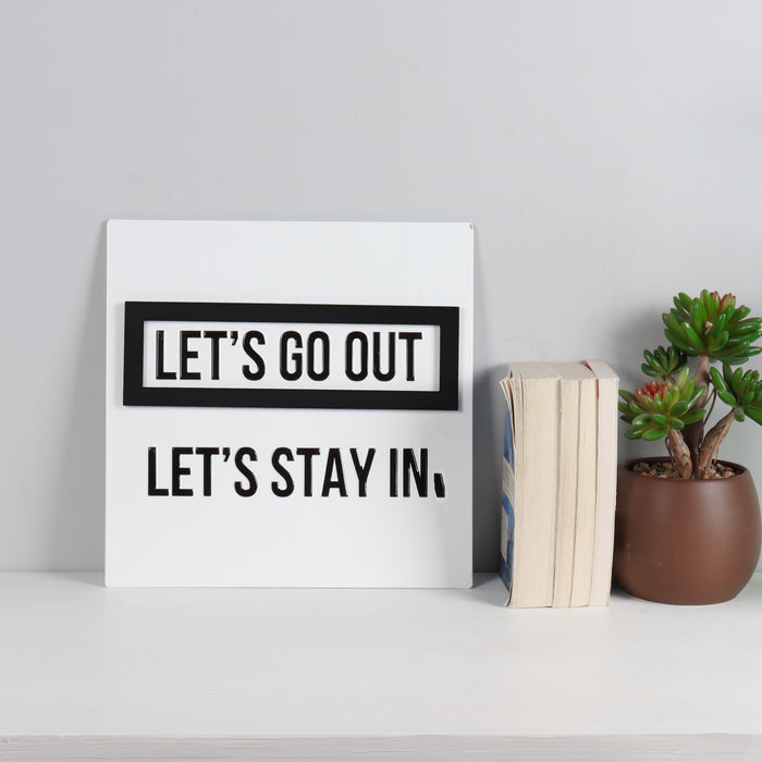 Fun Magnetic "Let’s Go Out" "Let’s Stay In" Convertible Movable Sign