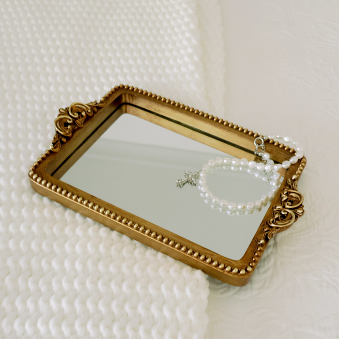 Vintage Decorative Mirror Gold Vanity & Dresser Tray Hanna Roberts Vintage Decorative Mirror Gold Vanity & Dresser Tray Hanna Roberts
