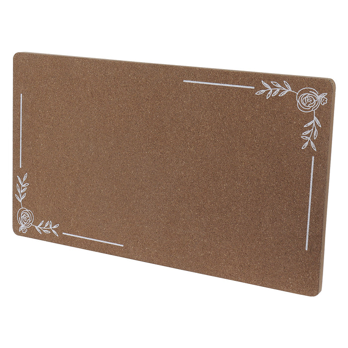 Cork Memo Bulletin Announcement Board with Floral Border Design