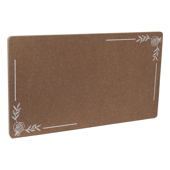 Cork Memo Bulletin Announcement Board with Floral Border Design