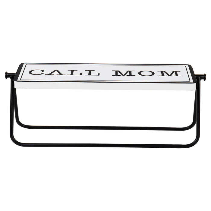 Rotating Freestanding "Call Mom Ask Dad" Tabletop Decorative Sign