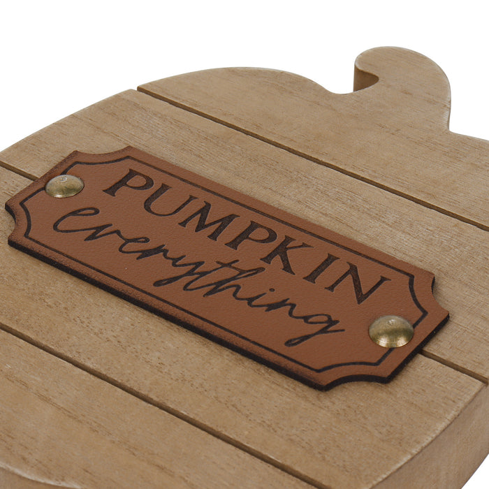 Fall Season Thanksgiving Holiday Pumpkin Shaped Decorative Sign Set, Pumpkin Everything & Hello Fall