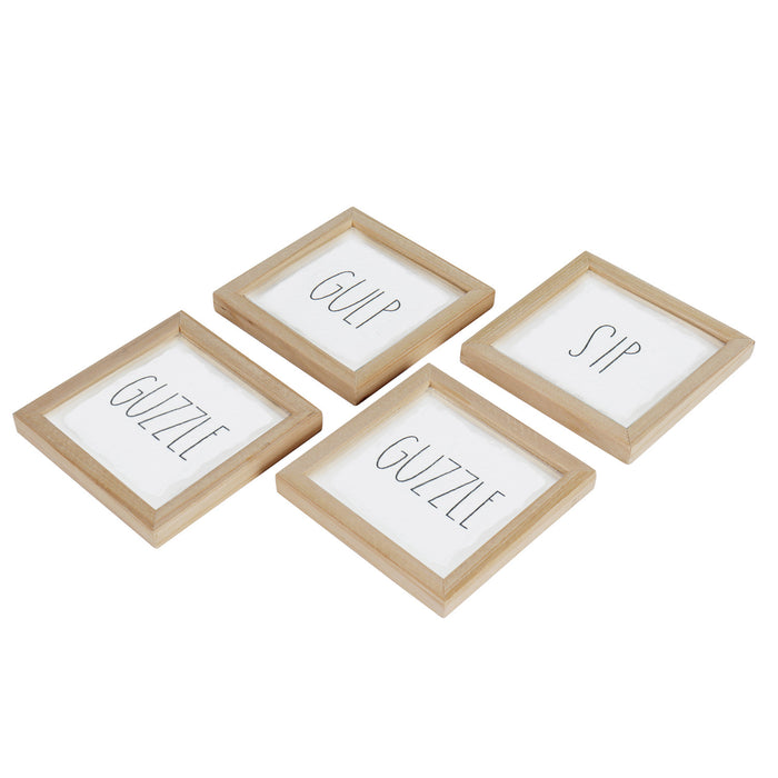 Set of 4 Acrylic Glass Coasters