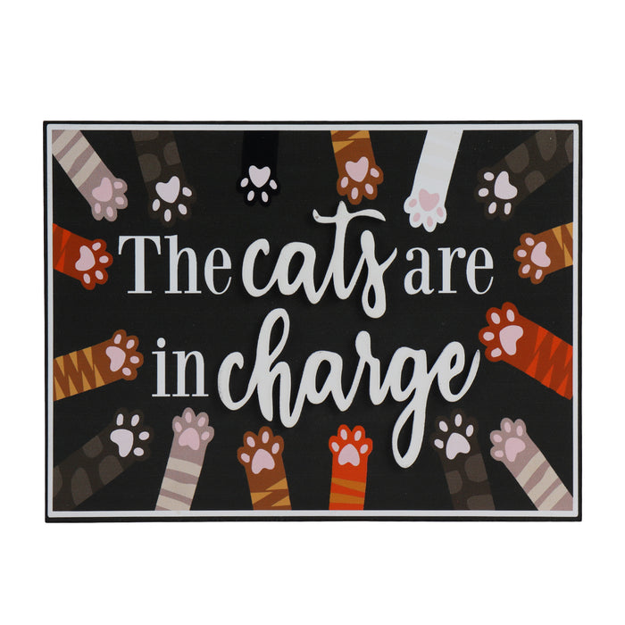 "The Cats are in Charge" Decorative Box Sign