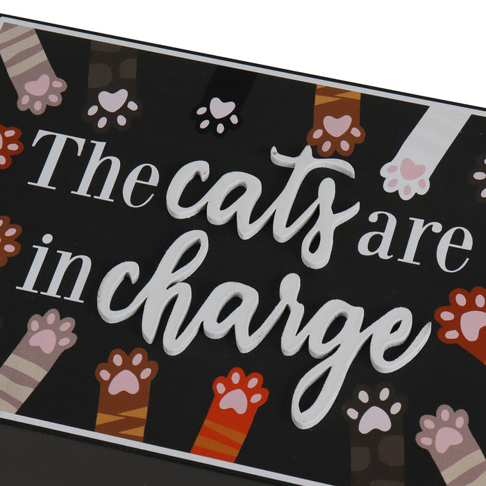 "The Cats are in Charge" Decorative Box Sign