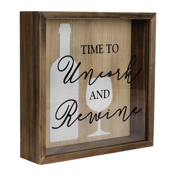 Wine Cork Collection "Time to Uncork and Rewine" Shadow Box