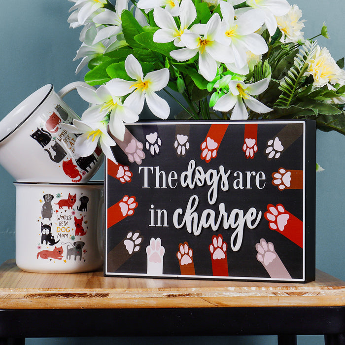 The Dogs are in Charge Decorative Box Sign