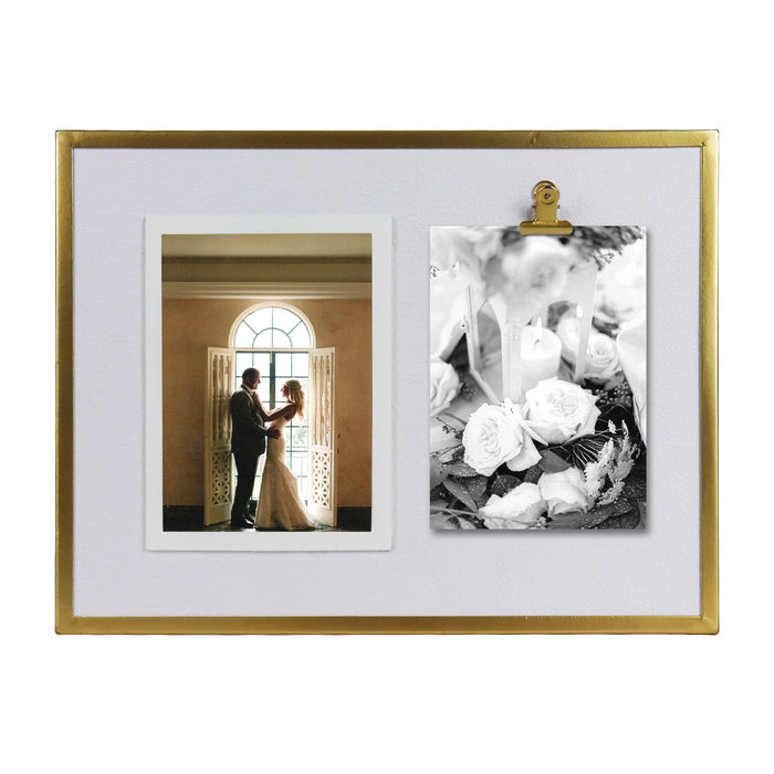 Gold Metal Picture Frame with Clip