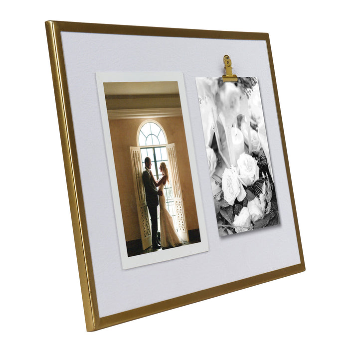 Gold Metal Picture Frame with Clip