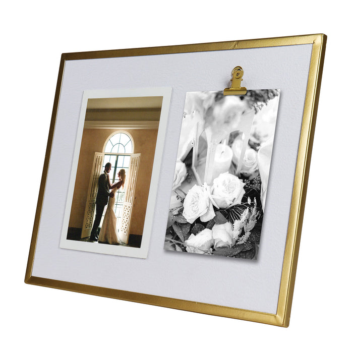 Gold Metal Picture Frame with Clip