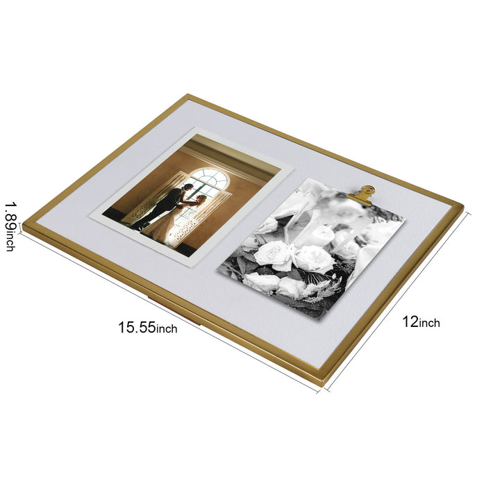 Gold Metal Picture Frame with Clip