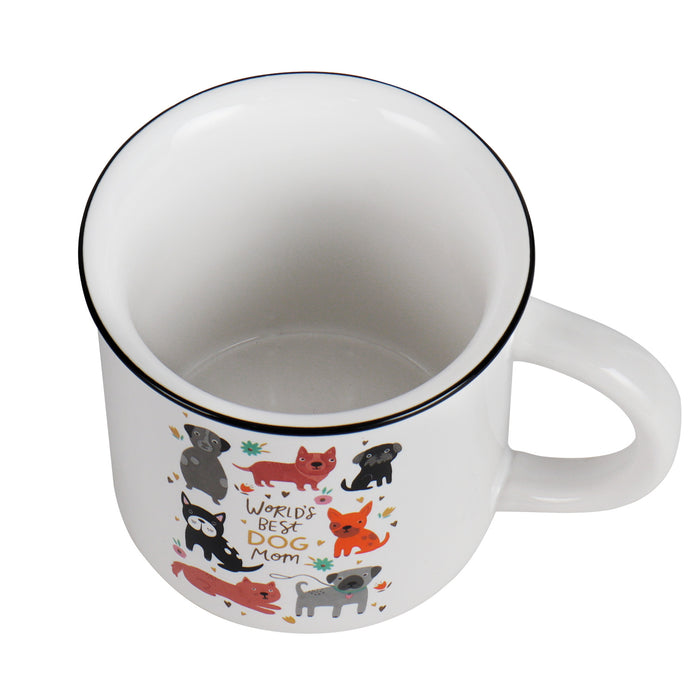 Ceramic White "World's Best Dog Mom" Mug