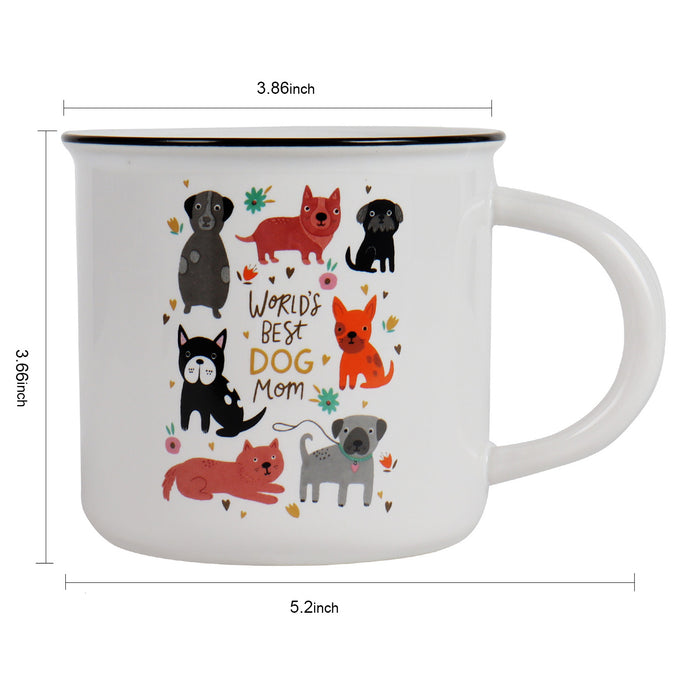 Ceramic White "World's Best Dog Mom" Mug