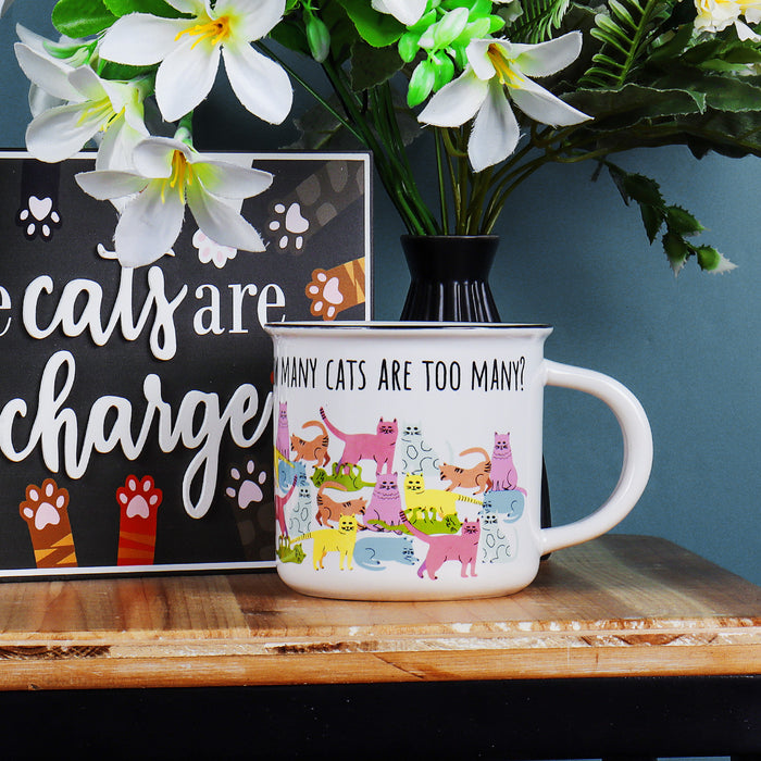 Ceramic "How Many Cats Are Too Many?" Mug