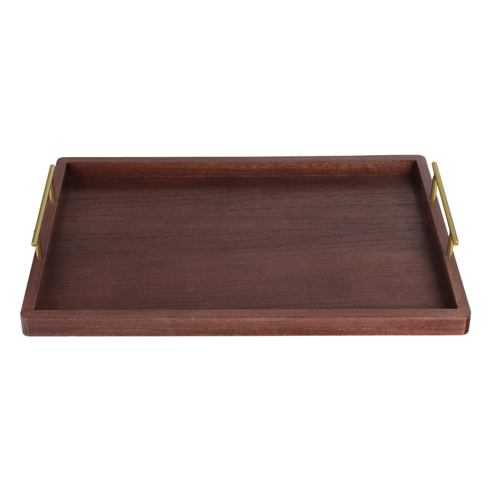 Decorative Serving Tray with Gold Metal Handles for Parties, Guests, Occasions, and Special Events