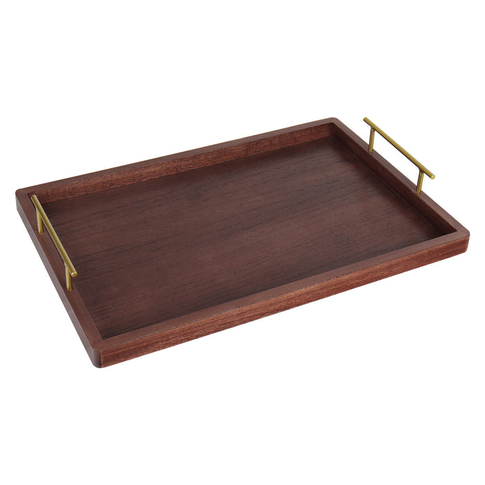 Decorative Serving Tray with Gold Metal Handles for Parties, Guests, Occasions, and Special Events