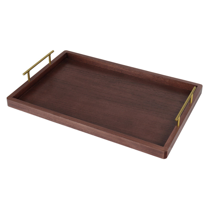 Decorative Serving Tray with Gold Metal Handles for Parties, Guests, Occasions, and Special Events