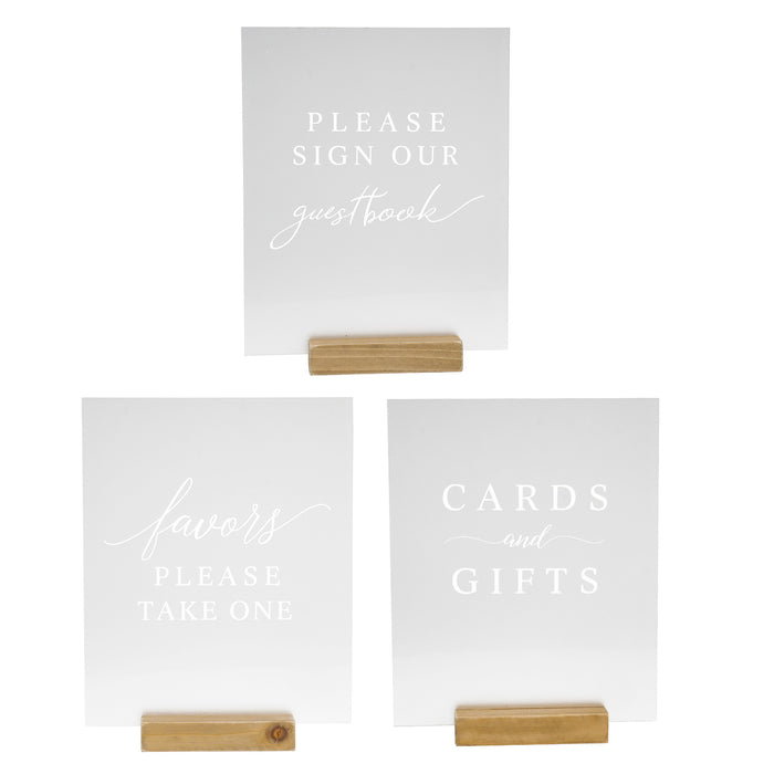 Set of 3 Table Signs Wedding Reception, Ceremony, Party, Table Decoration