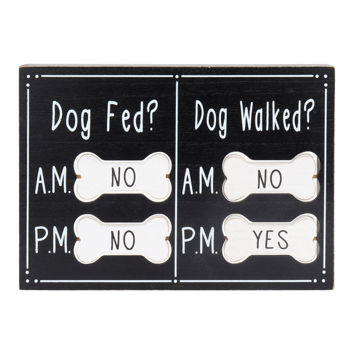 Dog Meal and Walk Scheduler, Morning and Afternoon with Rotating "Yes" or "No" Bones