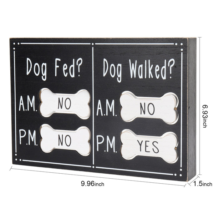 Dog Meal and Walk Scheduler, Morning and Afternoon with Rotating "Yes" or "No" Bones