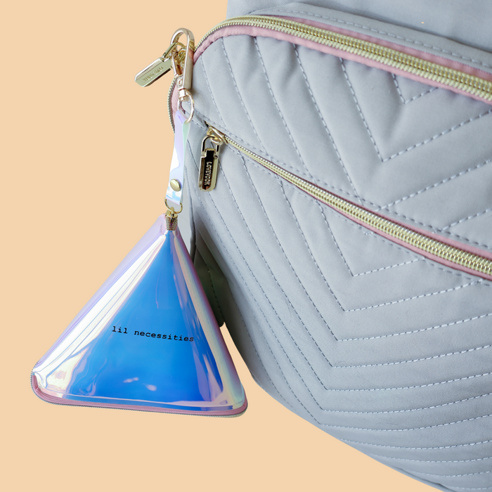 Iridescent Fully Unfoldable Travel Sized Triangular Storage Bag