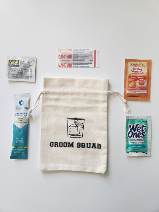 Bride Tribe Groom Squad Recovery Kit Canvas Bag Party Favors