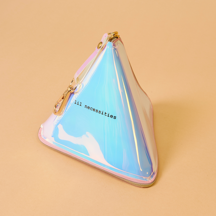 Iridescent Fully Unfoldable Travel Sized Triangular Storage Bag